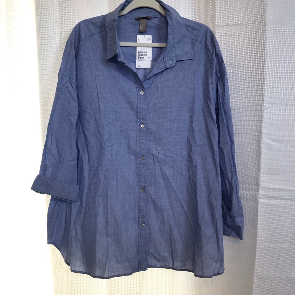NWT H & M Blue Button Down